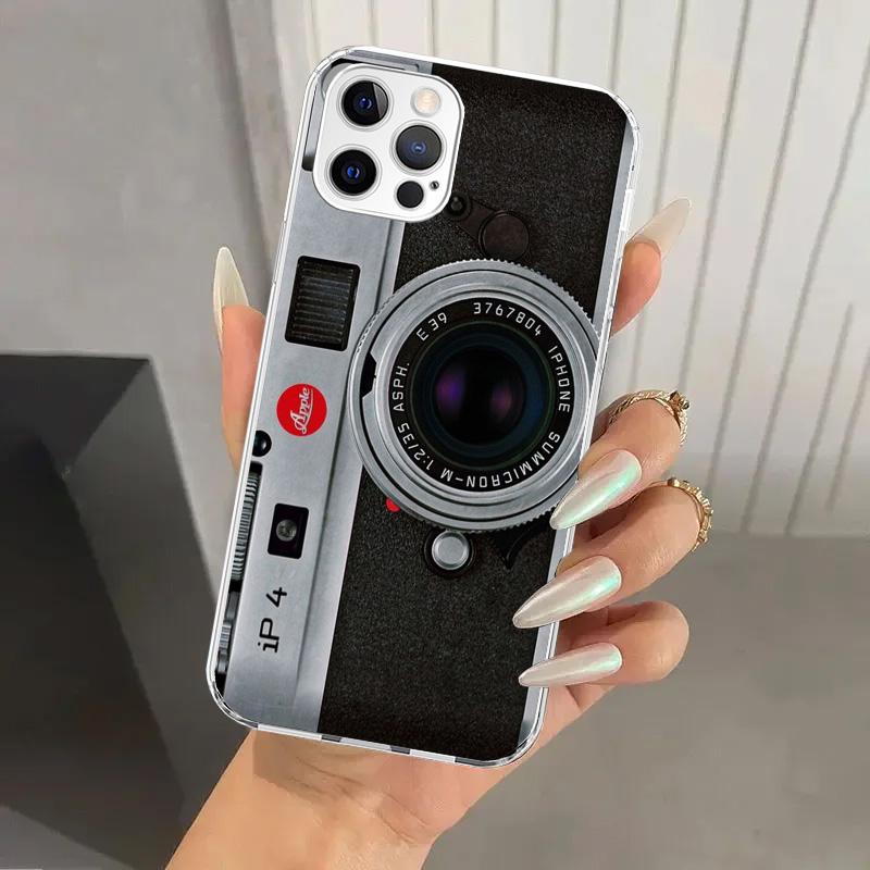 Fashion Classic Camera Lens Phone Case for Iphone 16 15 14 13 12 Mini 11 Pro Max 16E X XS XR 7 Plus 8 SE 2020 Soft Funda Print S