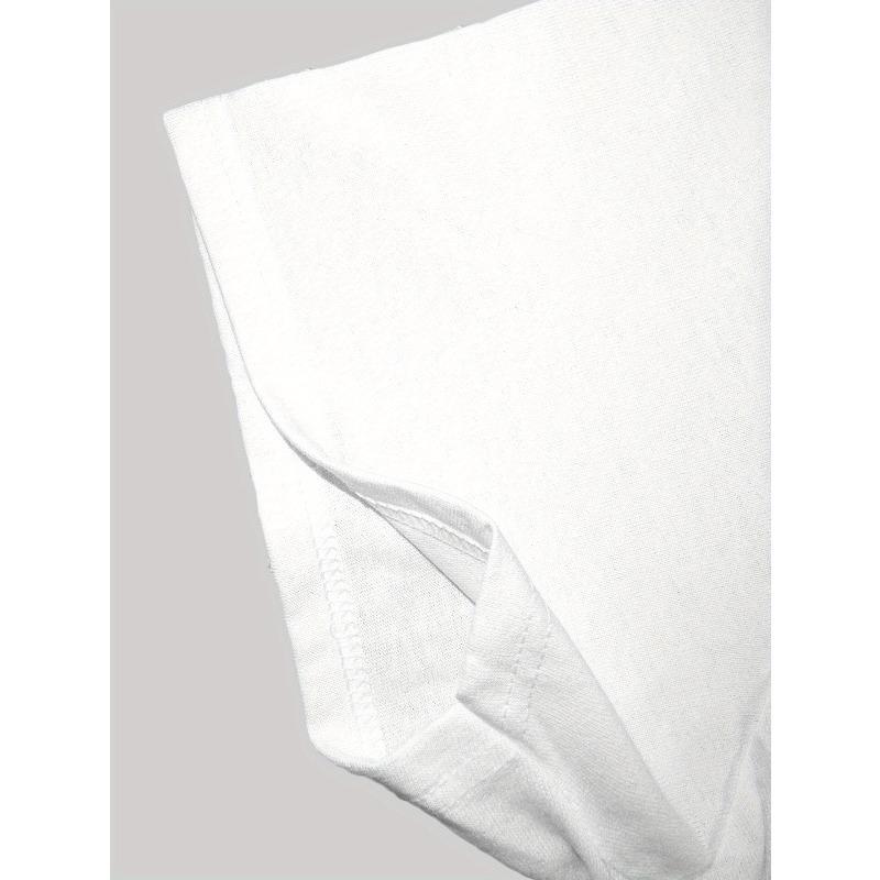 Penguin Couple & Heart Print Crew Neck T-Shirt, Casual Short Sleeve T-Shirt For Spring & Summer, Women's Clothing