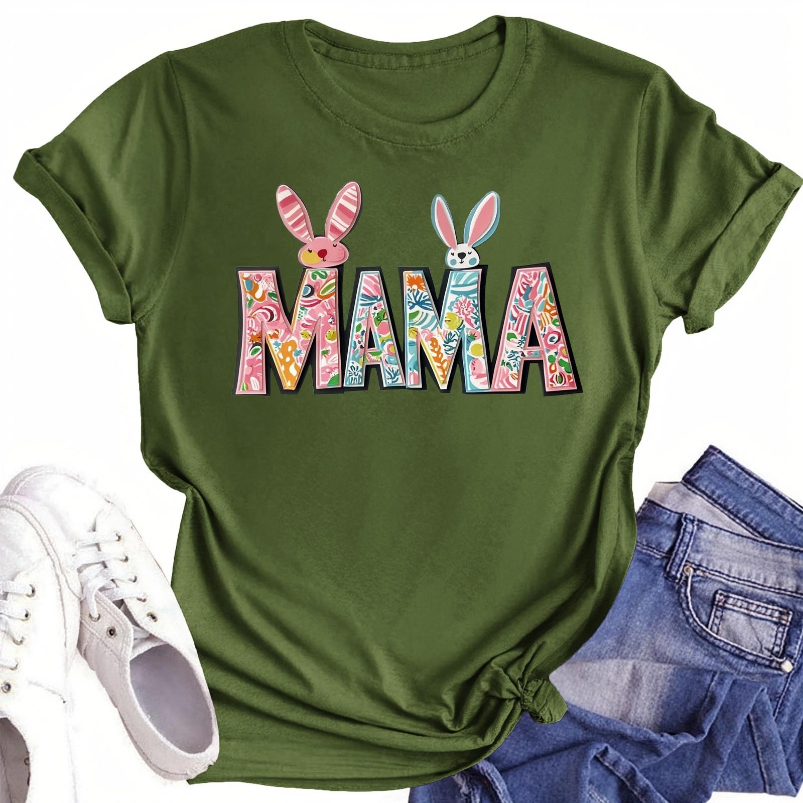 

Женская повседневная футболка с круглым вырезом и короткими рукавами с принтом L армия зеленый