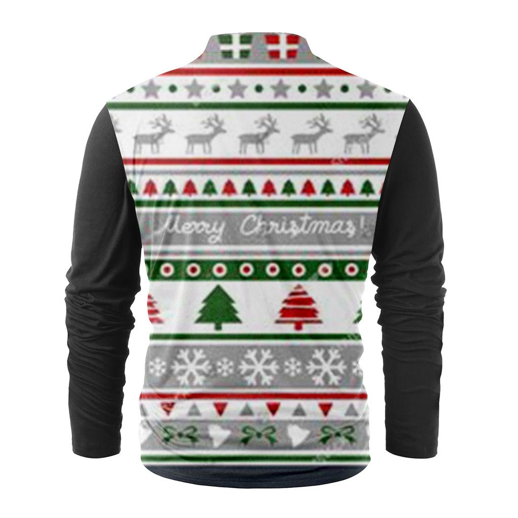 Men's Fashion Casual Printed Long Sleeve Bandage Retro Shirt Top Blouse