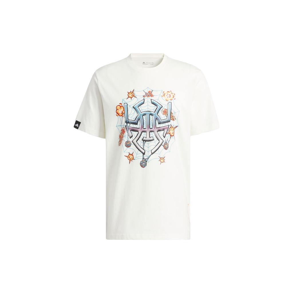 Adidas Donovan Mitchell 8-Bit Graphics Signature Basketball Graphic Tee Off White Men Streetwear II7792