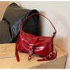 Trendy Korean Motorcycle Bag for Women Stylish Underarm Style Shoulder Bags PU Handbag