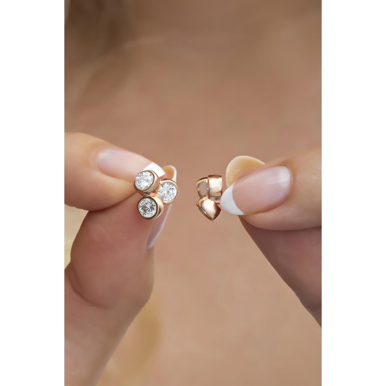 

Серьги Tria с бриллиантами модели 3 из стерлингового серебра 925 пробы