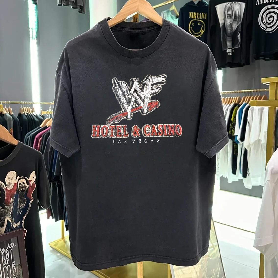 Wwf Casino Hotel Aged T-Shirt Black M XL
