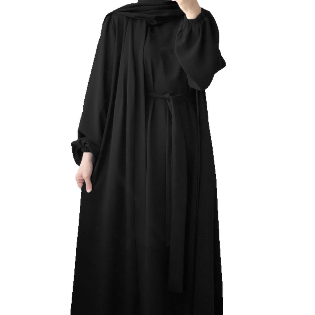 Dame muslimsk kåpe ensfarget todelt lang kjole
