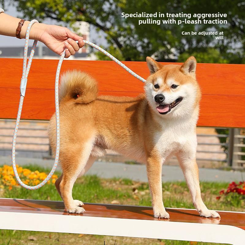 The Dog Leash Is An Integrated Adjustable Explosion-proof Dog Walking Tool. It Is A P-chain Leash for Medium and Large-sized Dogs