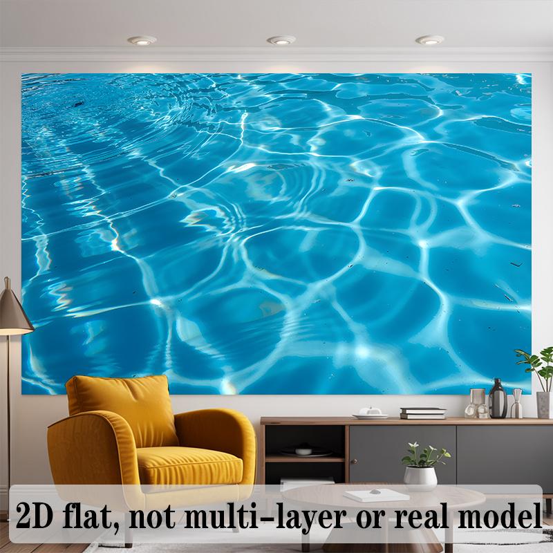 2D-Flachdesign, 1 Stück pro Packung - Schwimmbad-Banner-Dekoration - Bunter Polyester-Hintergrund im Schwimmbad-Thema