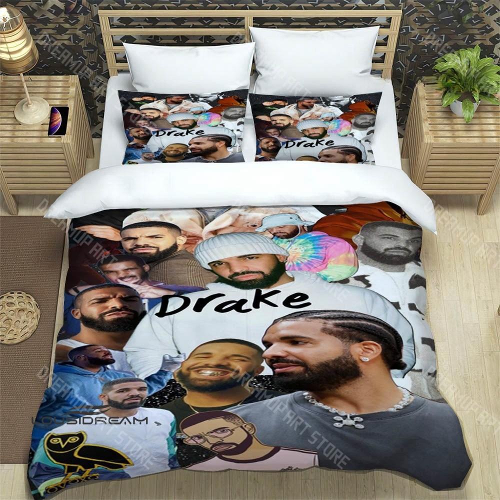 3D Printed Drake Rapper Bedding Set for Boys Girls Duvet Cover Pillowcase Twin Queen King Full Single Double Sizes