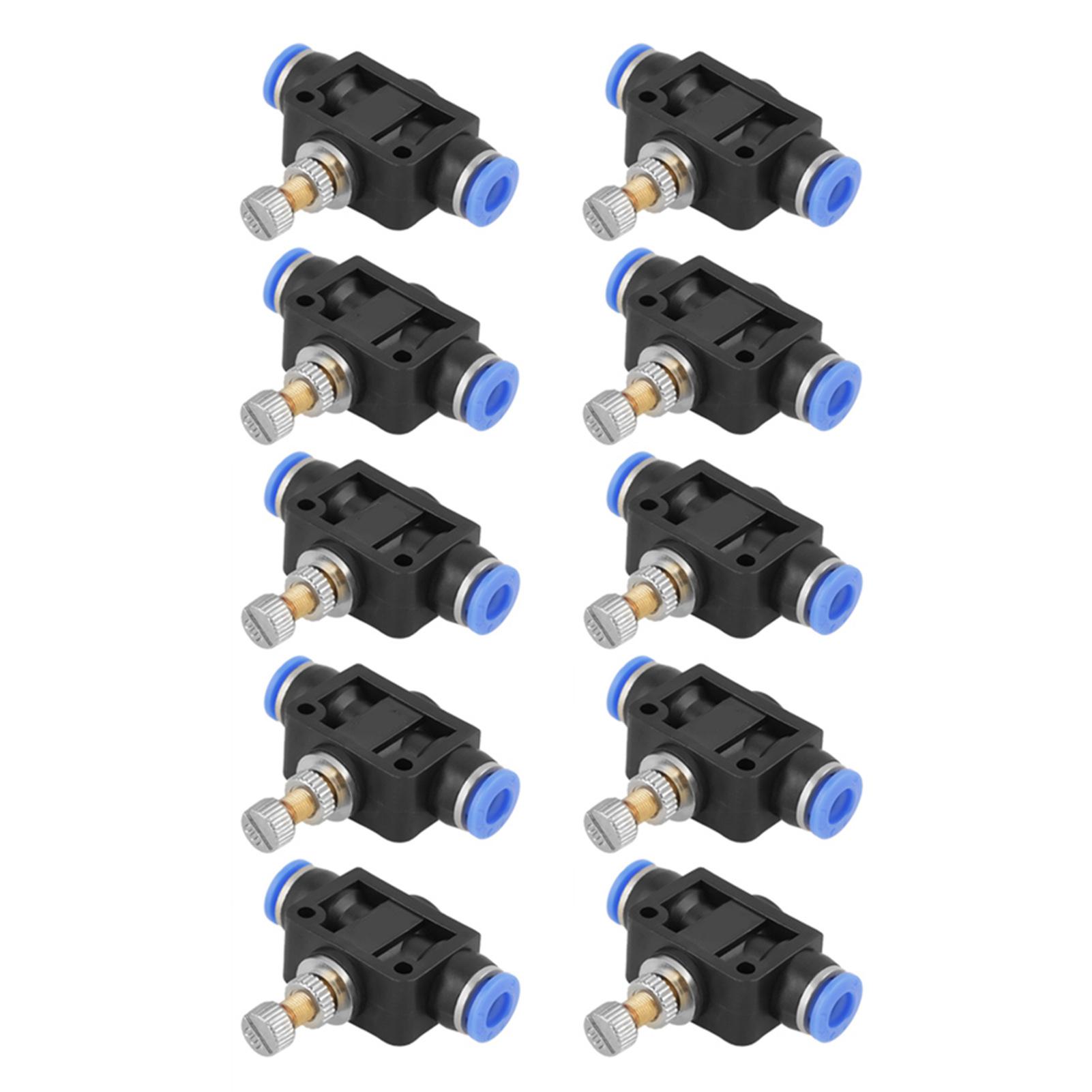 

10 pcsset Push In Speed Controller 6mm Pneumatic Air Flow Control Valve Connector