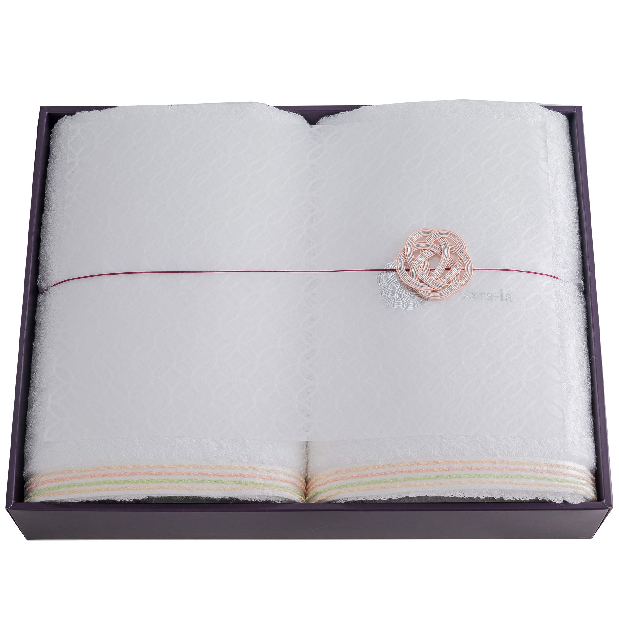 Imabari Towel Gift Set sara-la (Sarara) [En-en-] Bath Towels (2 pieces) White Made in Japan