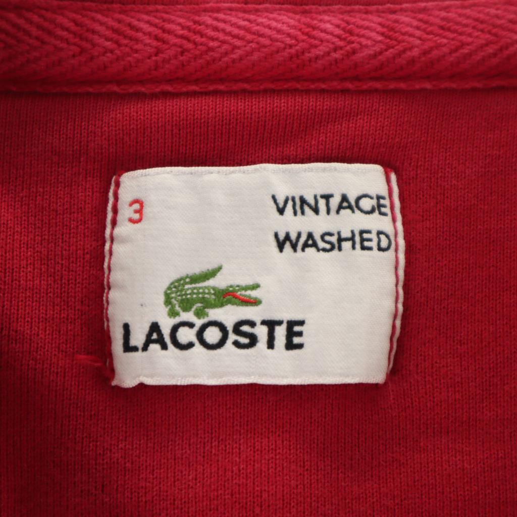 Lacoste Langarm Sweat Zip-Hoodie 3 Rote Serie Herren Gebraucht
