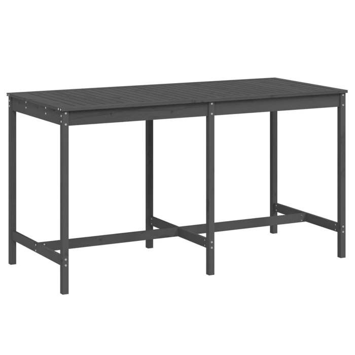 VidaXL Table de jardin gris 203,5x90x110 cm bois massif de pin 824104