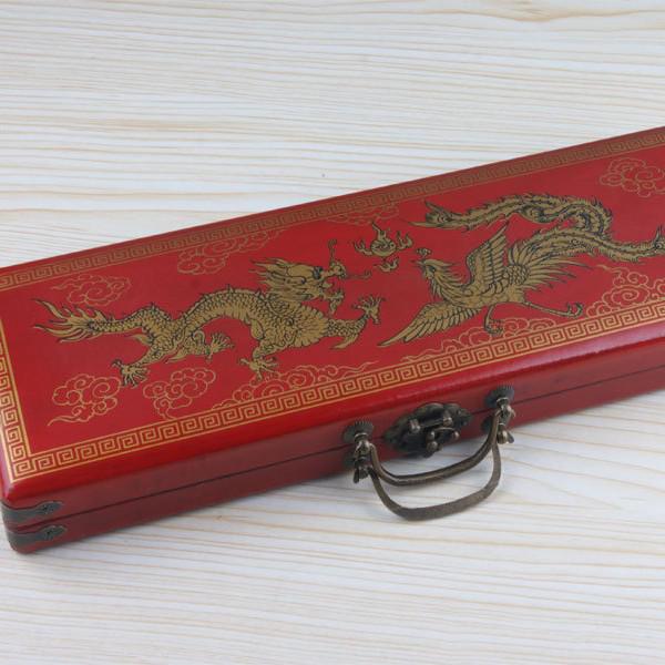 Antique Mahjong Mini Travel Set with Leather Case and Gift Instructions
