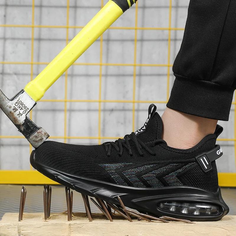 Safety Shoes for Men Air Cushion Work Sneakers Men Women Work Shoes Steel Toe Safety Boots Anti-puncture Indestructible Shoes