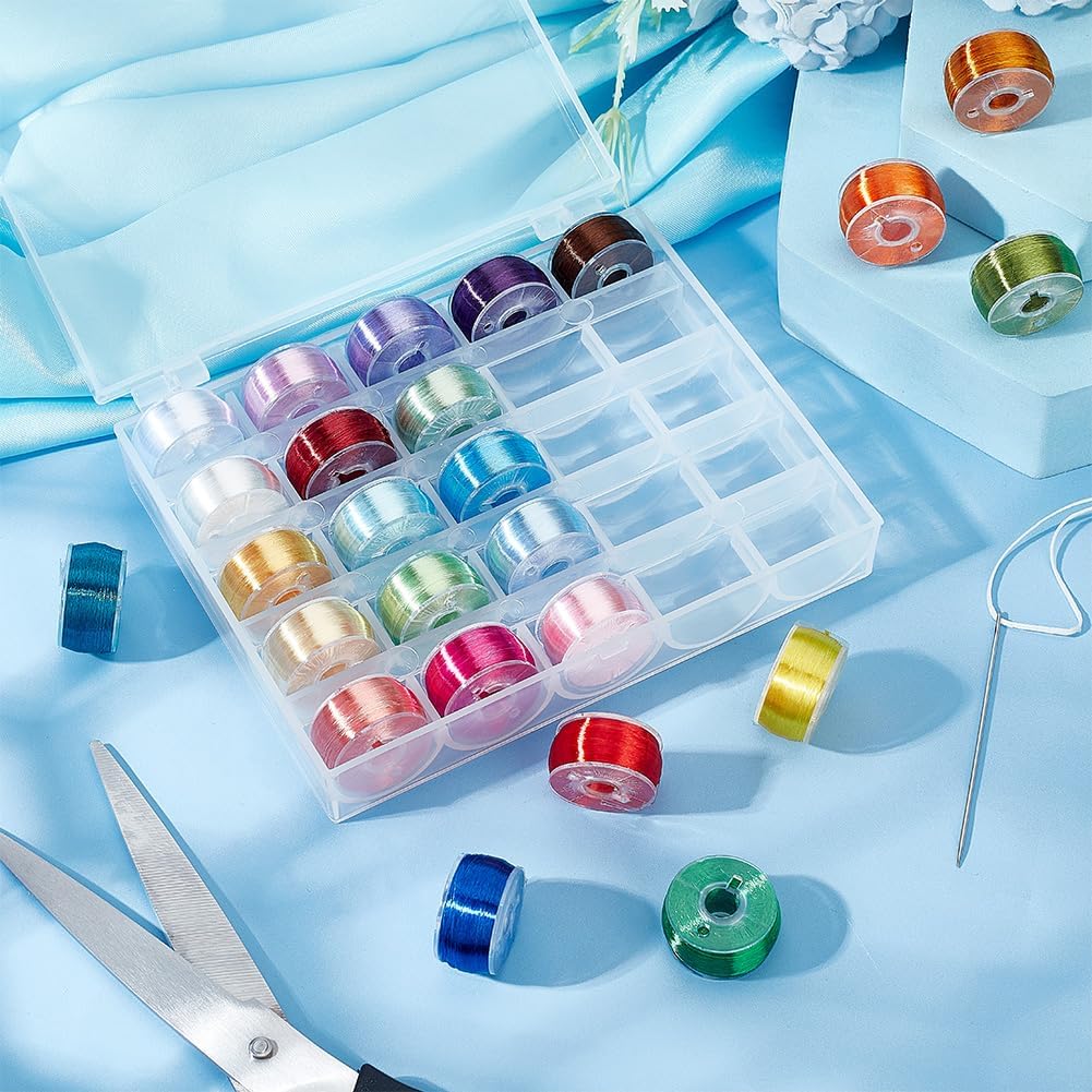 PH PandaHall 1640~1912 Yards Polyester Beading Thread 0.1mm Colorful Craft String 10 Colors High Gloss Single-Strand Thread Polyester Cord String for