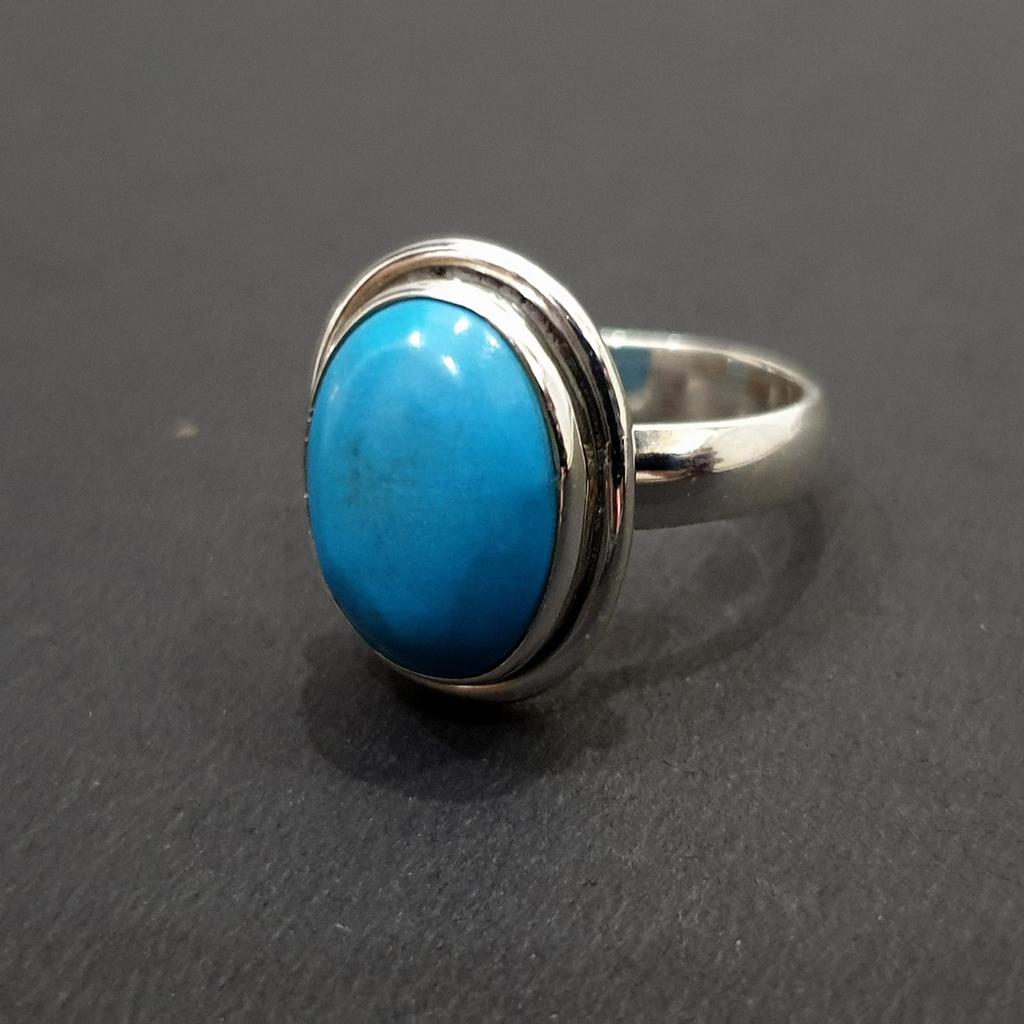 Blue Arizona Turquoise 925 Sterling Silver Ring Jewelry, Sleeping Beauty Turquoise Ring Jewelry