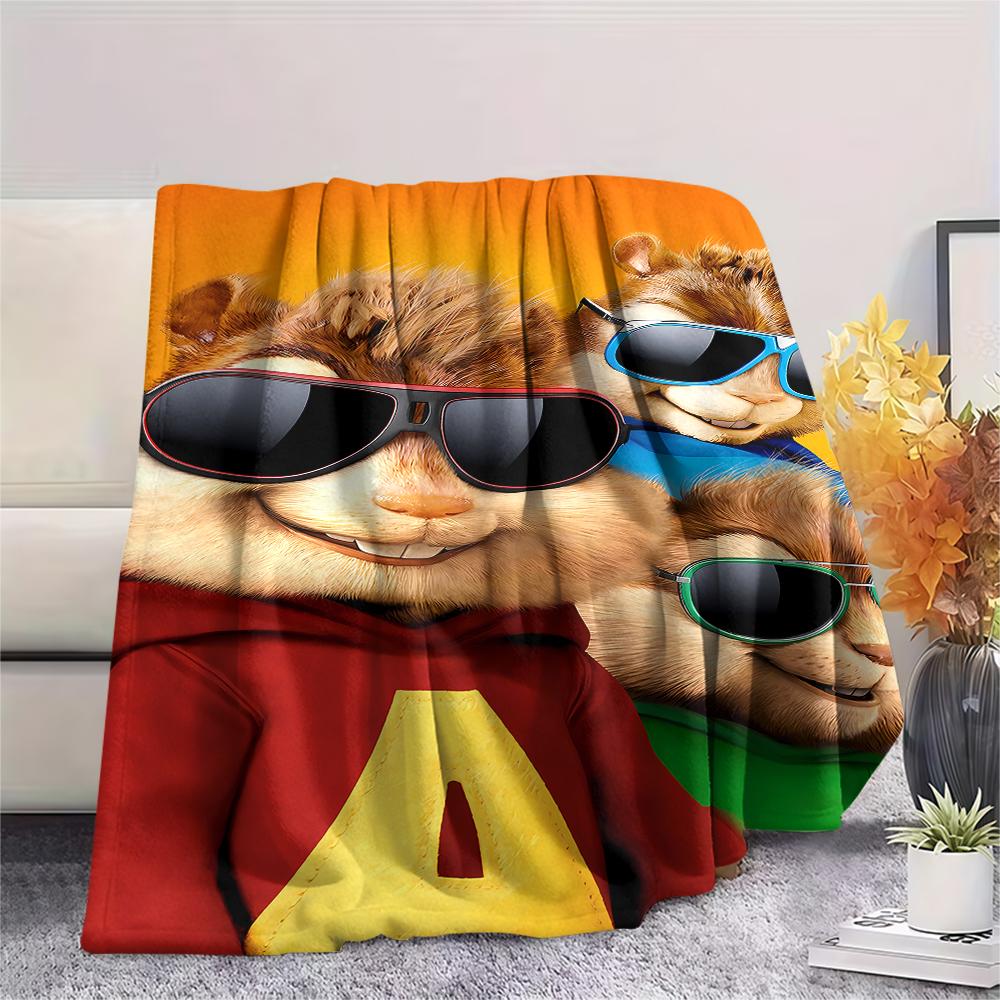 1pz Coperta in Flanella con Stampa di Alvin & The Chipmunks, Alta qualità per Tutte le Stagioni, Decorazione per la Casa, Calore e Comfort, Perfetta per Regali di Natale