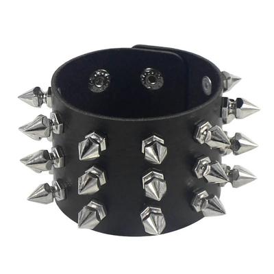 2025 Kožený náramek choker s cvočky Punk hroty nýty manžeta Černý náramek Nastavitelná manžeta Náramek