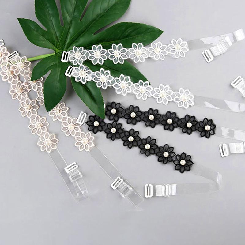 1Pair Flower Sexy Dress Decor Summer Bra Straps Elastic Shoulder Strap Adjustable Plastic/Lace Women