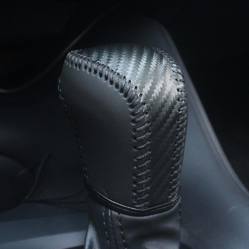 Car Gear Shift Knob Cover For Toyota Camry 70 Corolla    AT Leather Gearbox Handle Cover Shift Lever