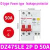 Delixi Type D DZ47SLE 220V 2P Miniature Circuit Breaker with Earth Leakage Protection.