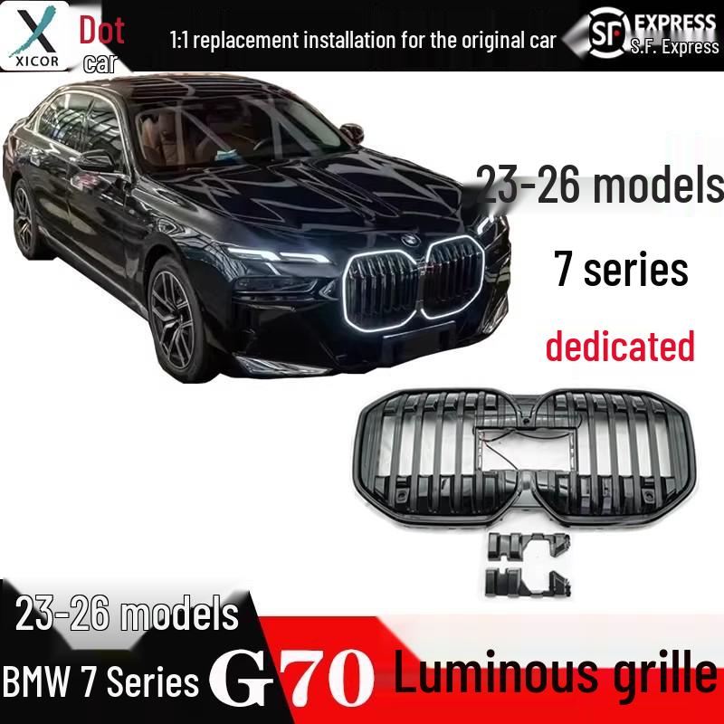 Gloss Black LED Illuminated Front Grille for 23-26 BMW 7 Series G70