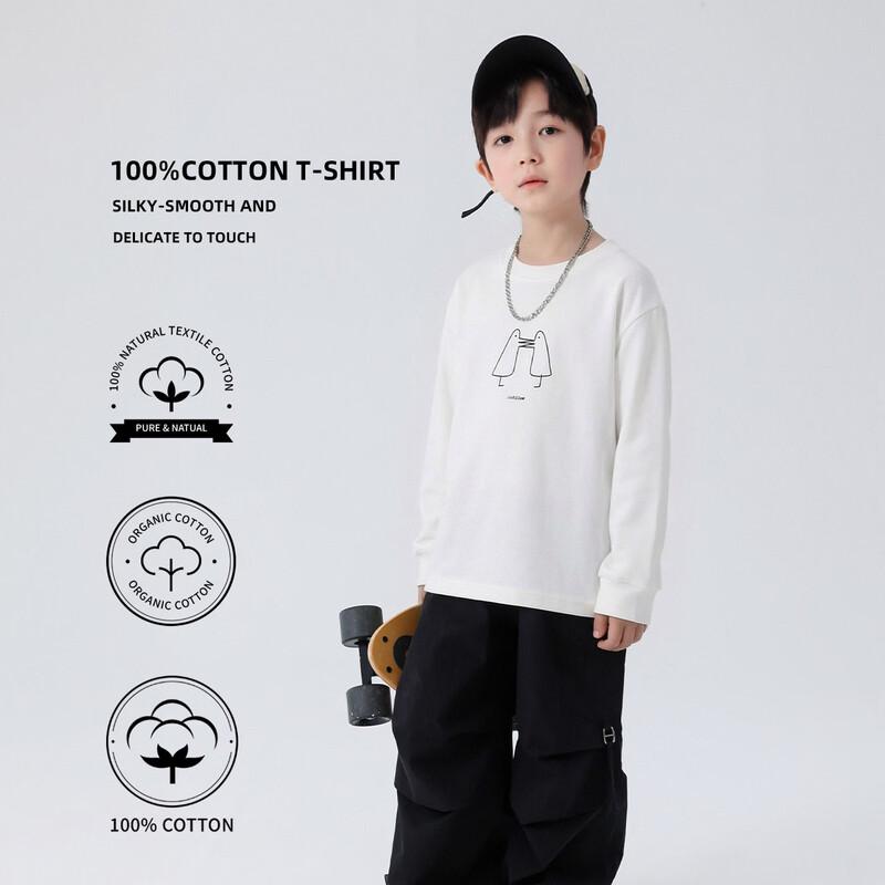 Kids' Cotton Long Sleeve Round Neck T-Shirt