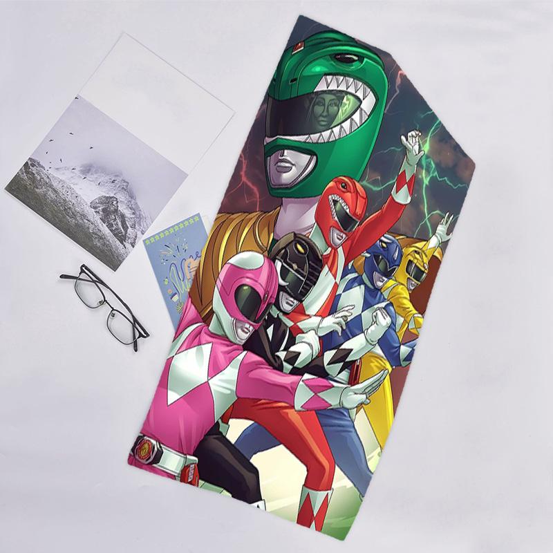 1pc Mighty Morphin Power Rangers1 Beach Towel, Beach and Seaside Swimming Pool Equipment, Fashion Pattern, Rectangular, Travel Essentials