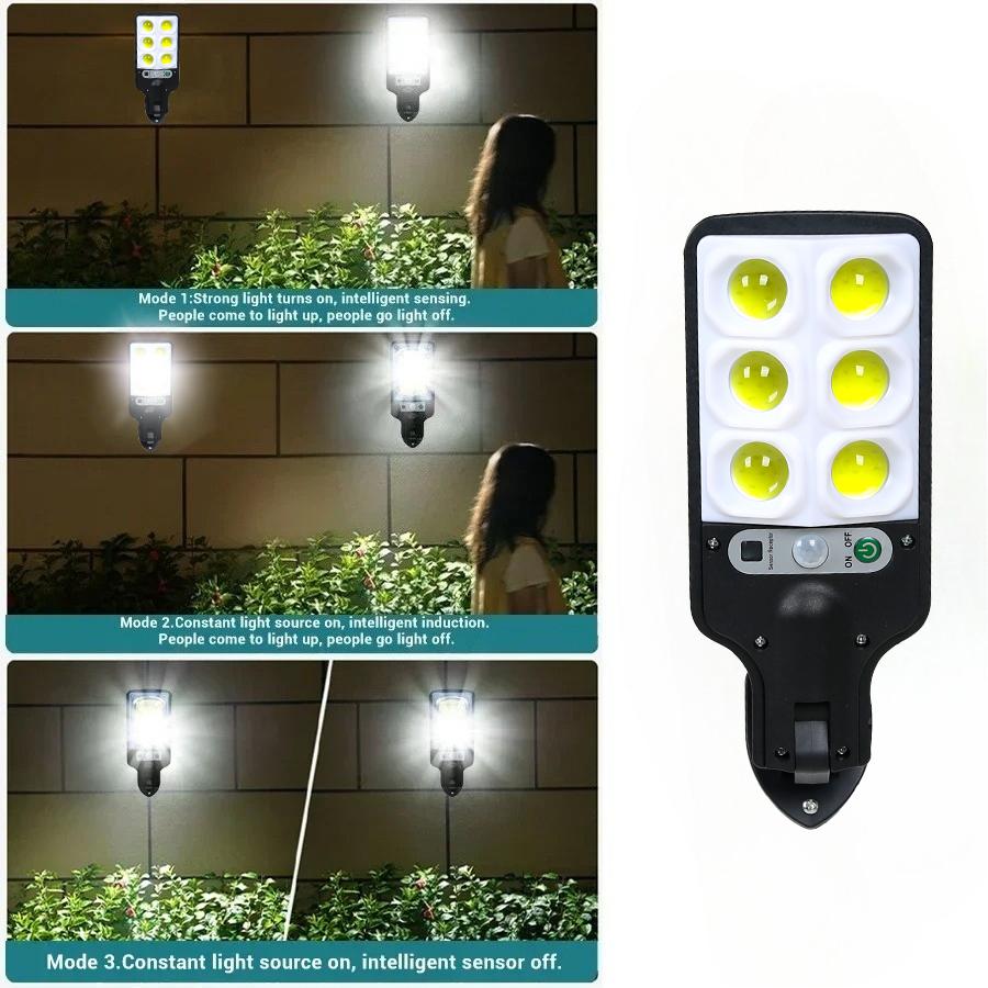 LED Solar Wall Lights with Motion Sensor 3 Modes USB Rechargeable Street Lamp Outdoor Security Lighting for Garden 108COB Garage