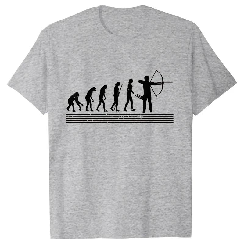 Archer Archery Evolution T-shirt for Unisex Summer Hunting Bow Arrows Archer Funny Graphic Tops Oversized Clothing Streetwear