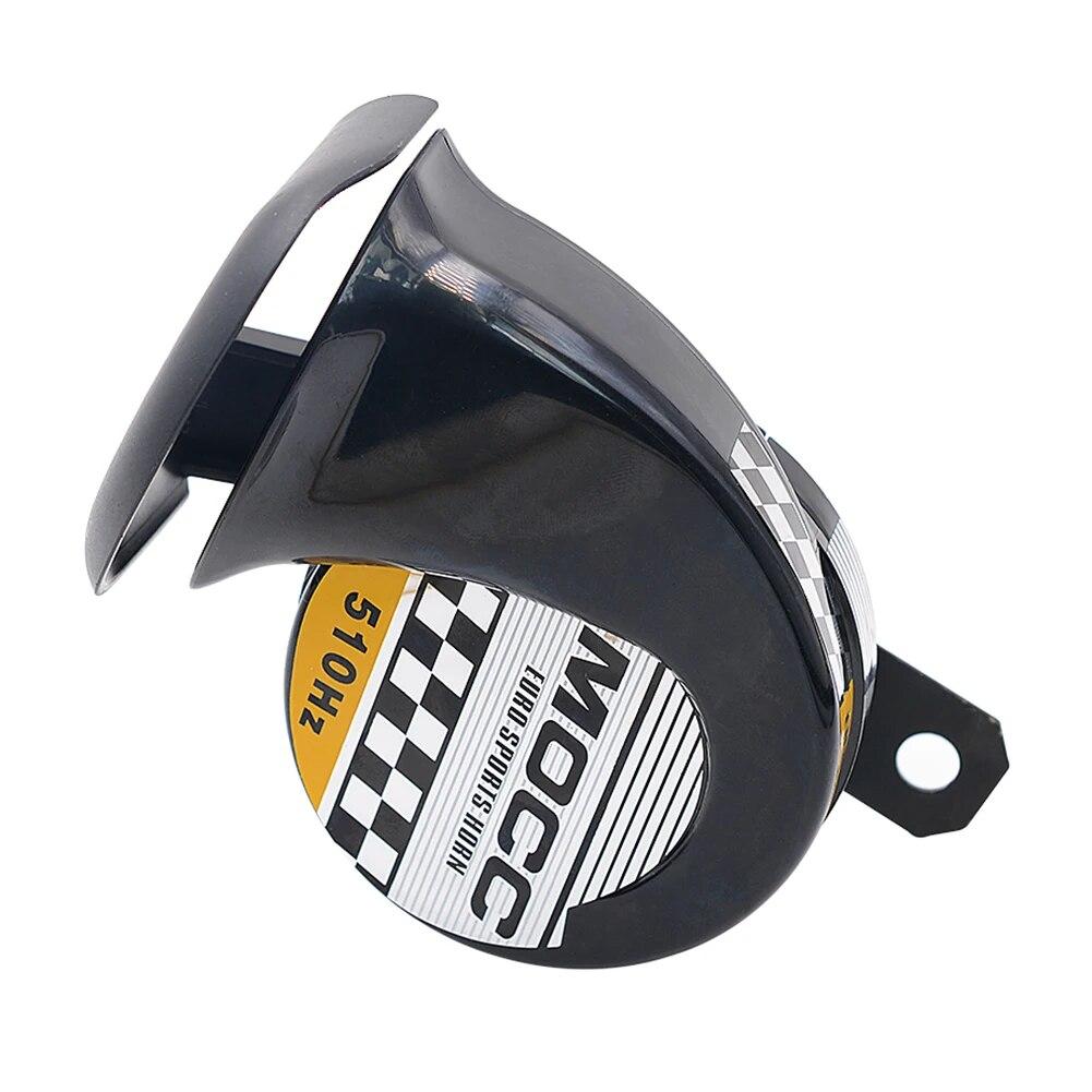12V Motorradhupe 130dB 510Hz Elektrische Lufthupe Einzelton Elektrische Schneckenhupe für Motorrad Auto für Motorrad LKW Fahrzeug