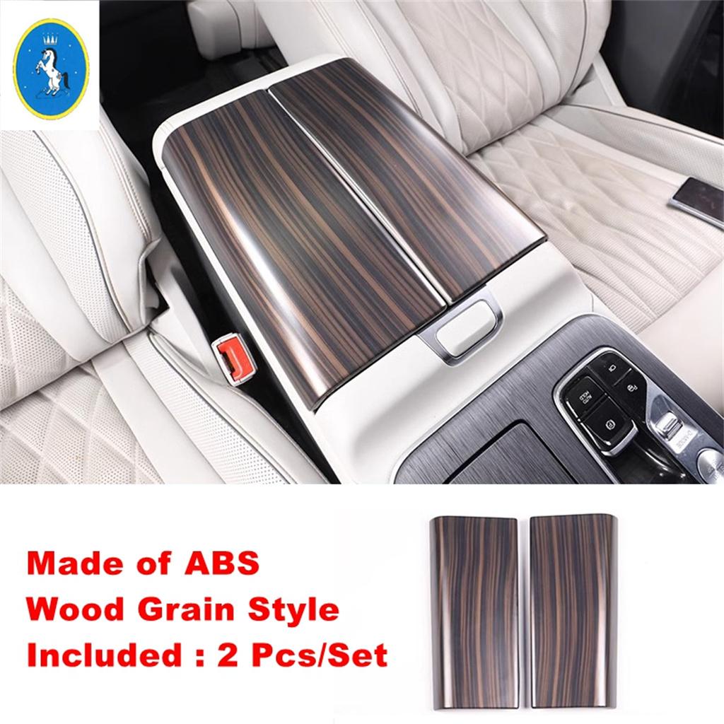 Wood Grain Auto Armrest Box Panel / Window Lift / AC Air Outlet Vent Decor Cover Trim Accessories For Trumpchi GAC GS8