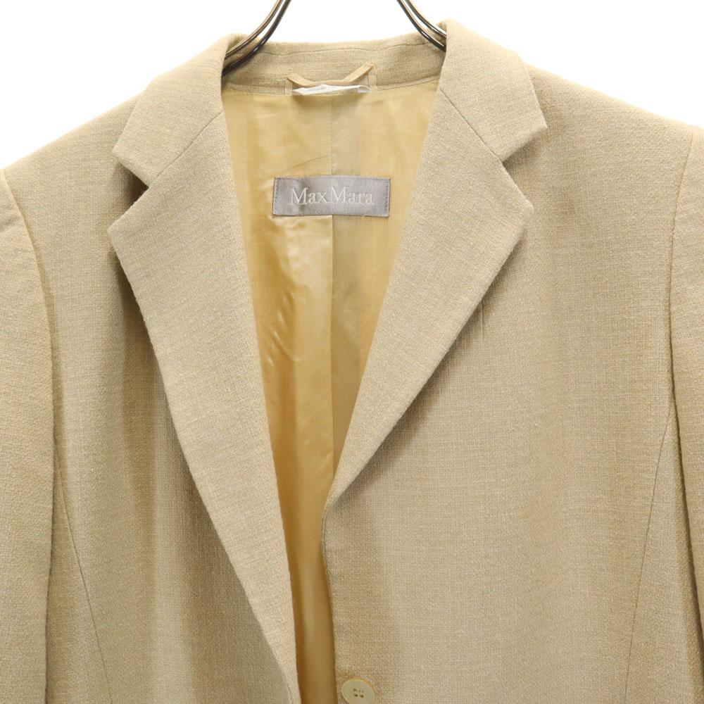 MAX MARA Made in Italy Silk Blend tailored jacket 44 beige blazer Women Used