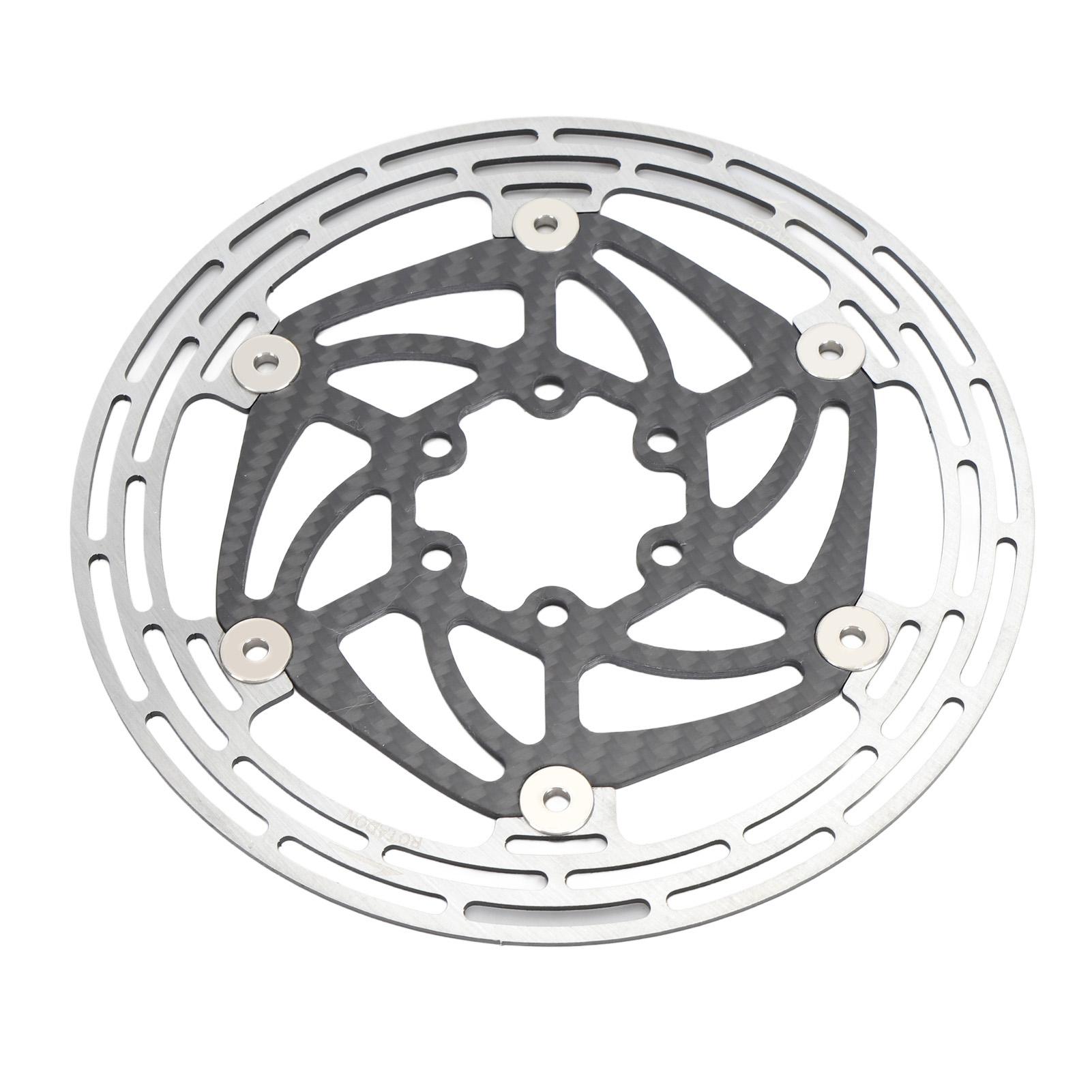 Bicycle Floating Disc Brake Rotor with 6 Bolts for Mountain Road Bike Carbon Fiber Steel