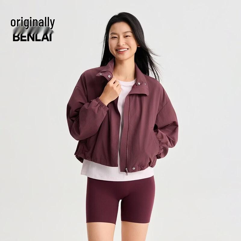 Benlai Women's Water-Repellent Drop Shoulder Stand Collar Jacket