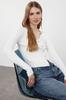 Women's Elegance Style Sweater Black Crop Polo Neck Knitwear Sweater