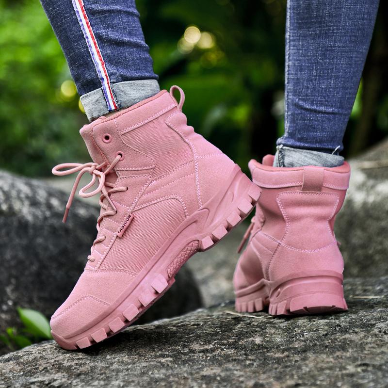 Fashion Outdoor Boots Couples Training Work Boots High-top Hiking Sports Shoes Field Practice Shoes Battlefield Combat Boots