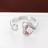 Herzförmiger Zirkonbesetzter Ring: Modischer, Verstellbarer, Eleganter Zeigefingerring