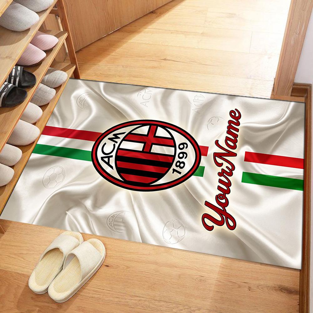 Ac Milan Customize Your Name Carpet Suitable for Foyer Bedrooms Playrooms Outdoor Anti-slip Rug Decorate Offices Perfect Birthday/Christmas Gift Idea