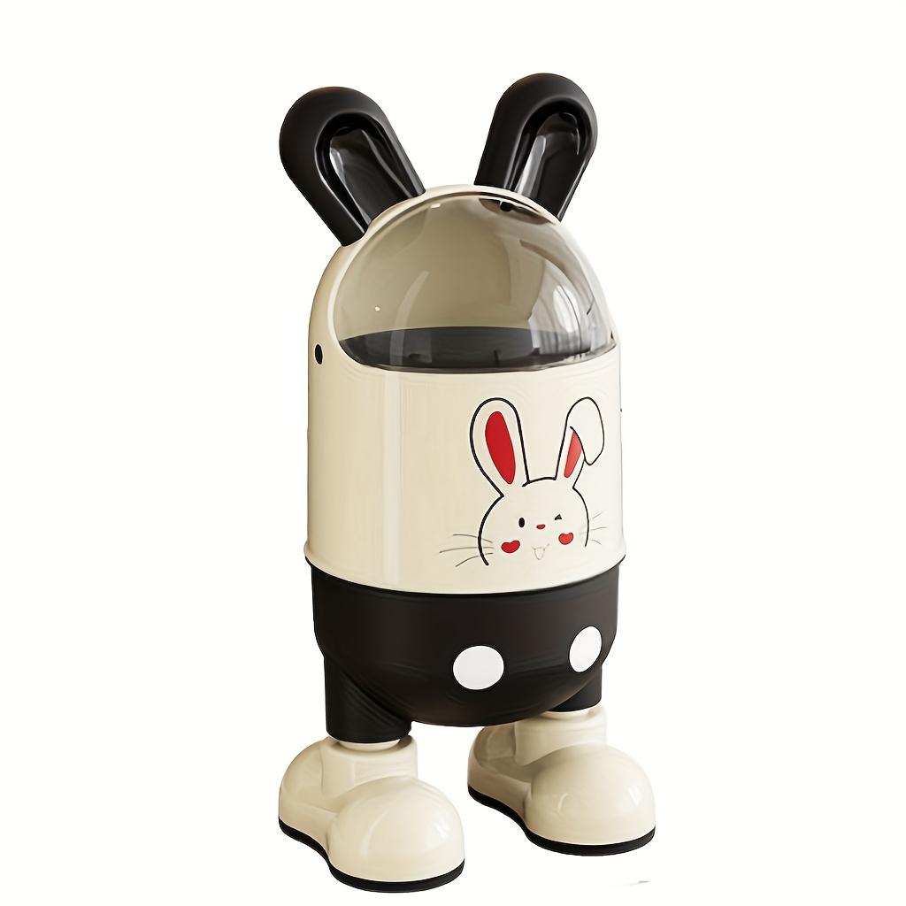 

1pc Cartoon Cute Rabbit Creative Trash Can, Home Kitchen, Bathroom, Living Room, Bedroom with Lid Cartoon Odor Sealed Trash Can