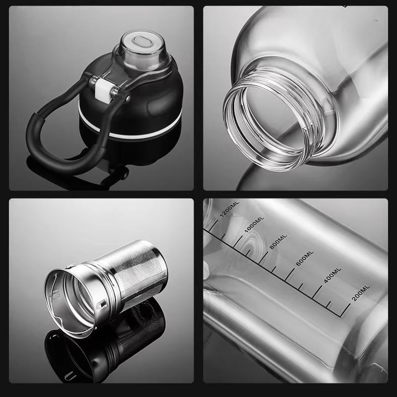 800/2500ml Large Glass Water Bottle with Lock Lid and Direct Drink Spout Reusable Sports Water Bottle for Gym Home Outdoor