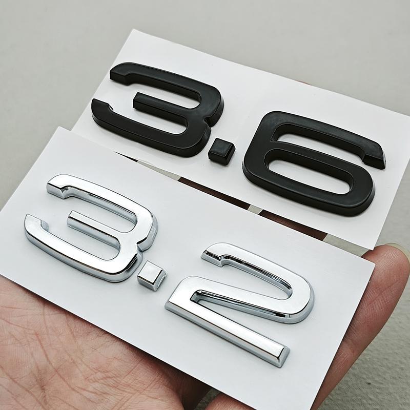 3D ABS Chrome Black Car Letters Rear Trunk Badge Sticker Logo 3.2 3.6 TDI Emblem Decals For Audi 3.2 3.6 TDI Auto Accessories