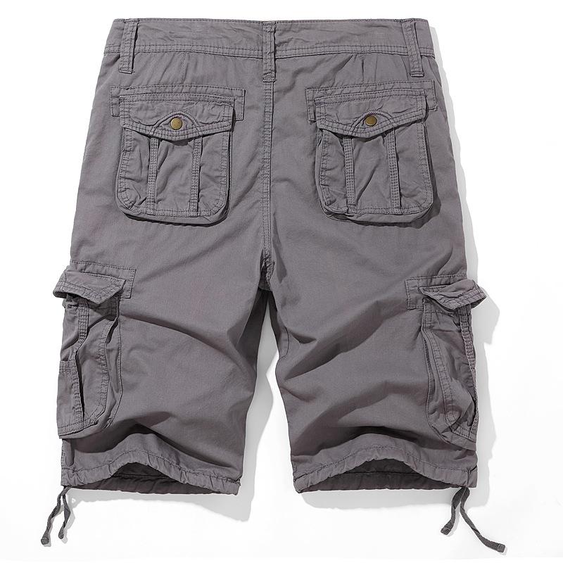 Men Summer Multi Pockets Cotton Cargo Shorts Men Fashion Solid Joggers Shorts Pants Outdoor Breathable Shorts Man