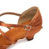 Chaussures de Danse Latine Peep Toe Femmes Filles Enfants Semelle Souple Salsa Fête Salle de Bal Chaussures de Danse Standard à Talons 4CM