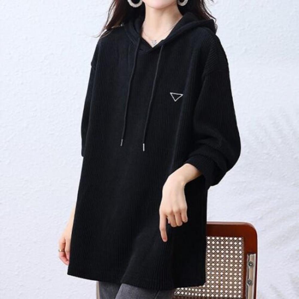 Navava Men S Corduroy looSe FiT Long Sleeve Hooded T ShirT nT2049