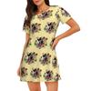 Cartoon Comic Damen Oversized Rundhals Modisches Lockeres Lässiges Sommerkleid mit Kurzen Ärmeln