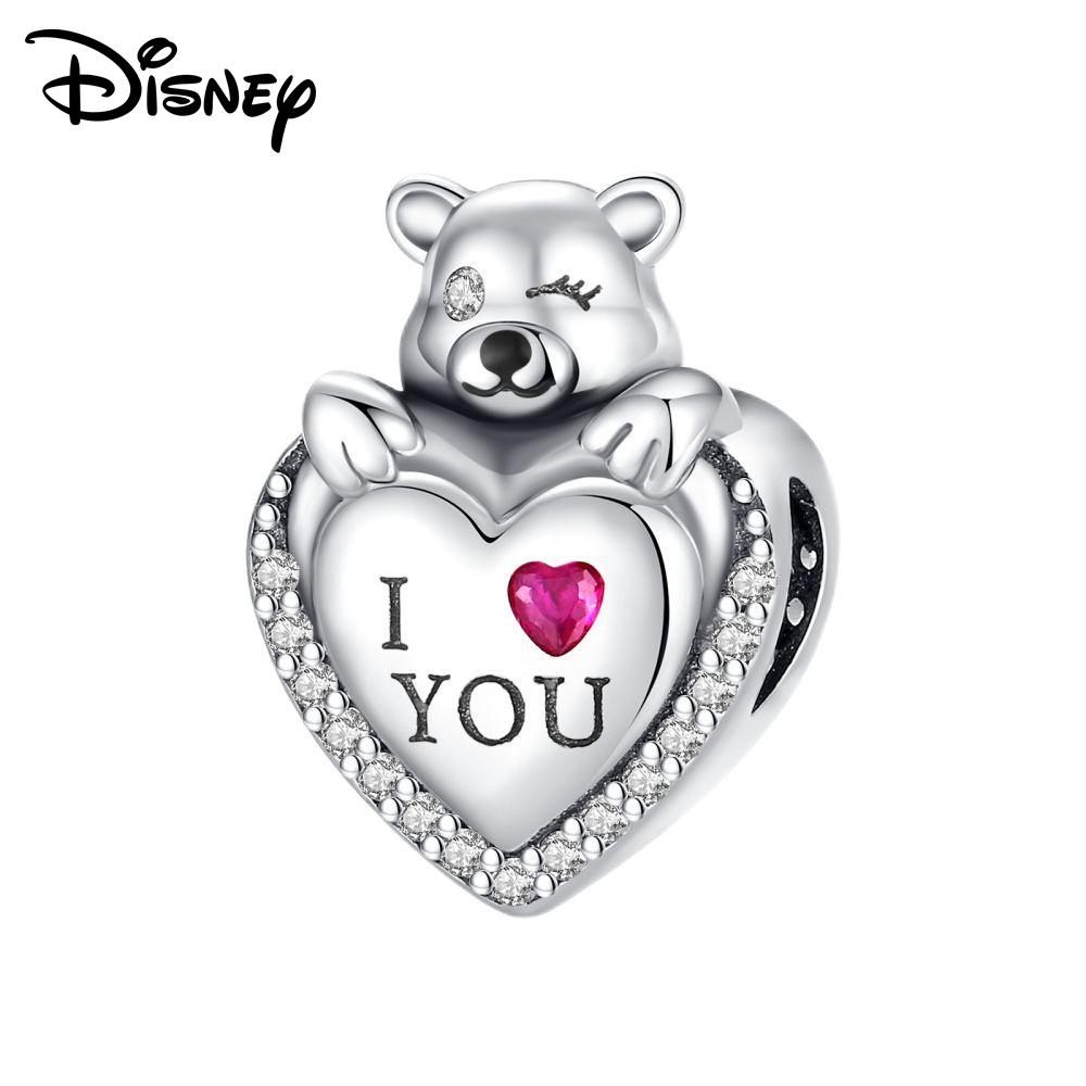 Disney 925 Silver Princess Castle And Minnie Tigger Pendant Beads Suitable For Diy Bracelets Are Girls' Fashion Jewelry