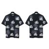 Water Washed Vintage Loose Short Sleeve HS6726 Black