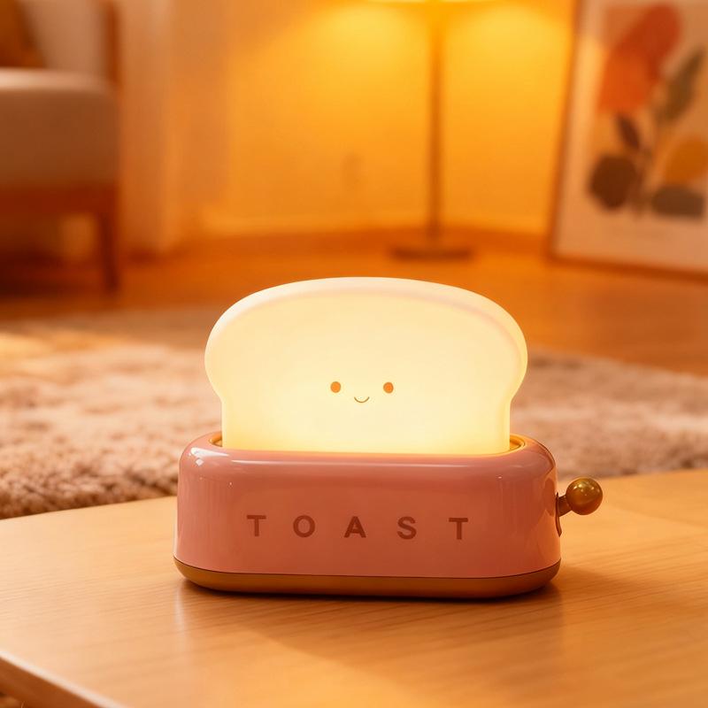 

1Pc Bread Toast Table Light Toaster Nightlight Creative USB Rechargeable Led Lamp Decor Holiday Baby Bedroom for Birthday Gift