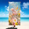 Vibrant Pastel Peony Wildflower Print Beach Towel Quick Dry Sand Resistant Absorbent Towel for Pool Beach Summer Vacation